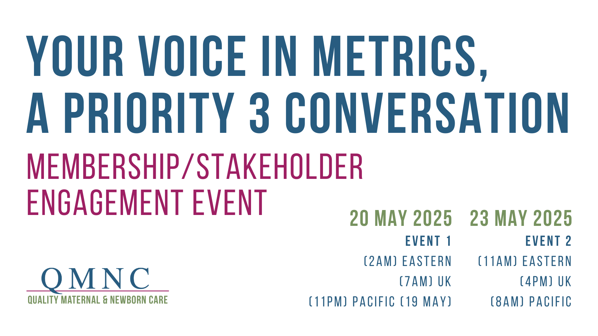 Priority 3 QMNC SAVE THE DATE header